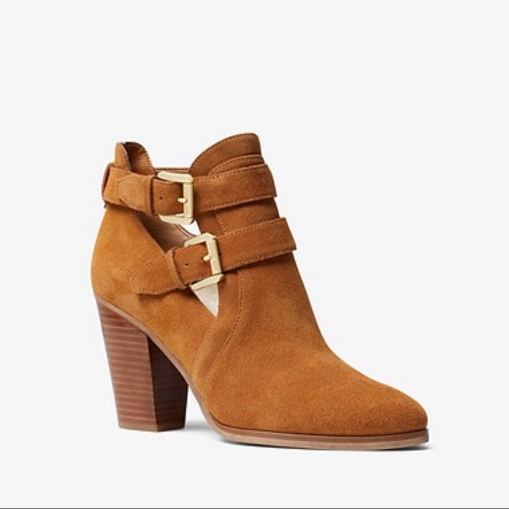 Michael Kors Walden Suede Stacked Booties (9.5)